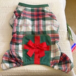 Plaid Dog Pajamas with Red Bow size XS NWT